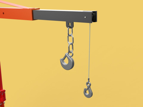 SWIVEL LIFTING HYDRAULIC CRANE MANUAL HAND CRANK WINCH HOOK JIB Modelo 3D