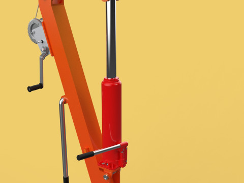 SWIVEL LIFTING HYDRAULIC CRANE MANUAL HAND CRANK WINCH HOOK JIB Modelo 3D