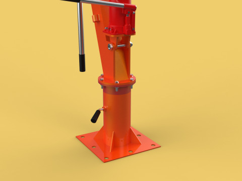 SWIVEL LIFTING HYDRAULIC CRANE MANUAL HAND CRANK WINCH HOOK JIB Modelo 3D