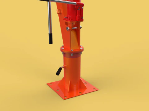 GUINDASTE HIDR&Aacute;ULICO DE ELEVA&Ccedil;&Atilde;O GIRAT&Oacute;RIA MANUAL MANUAL GUINCHO GANCHO JIB Modelo 3D