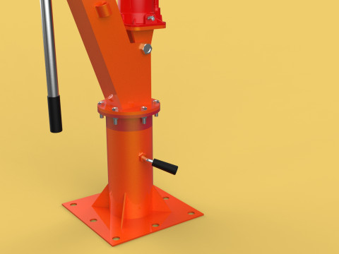SWIVEL LIFTING HYDRAULIC CRANE MANUAL HAND CRANK WINCH HOOK JIB Modelo 3D