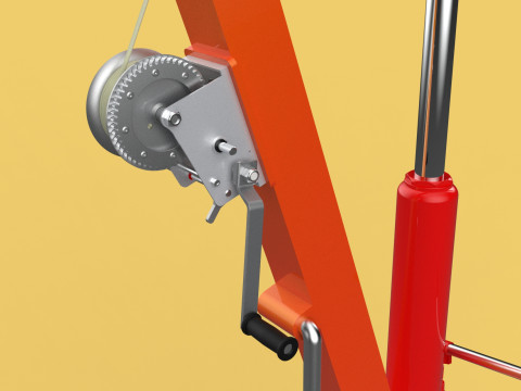 SWIVEL LIFTING HYDRAULIC CRANE MANUAL HAND CRANK WINCH HOOK JIB Modelo 3D