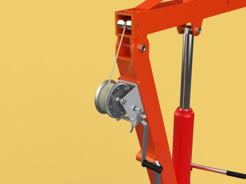 SWIVEL LIFTING HYDRAULIC CRANE MANUAL HAND CRANK WINCH HOOK JIB Modelo 3D