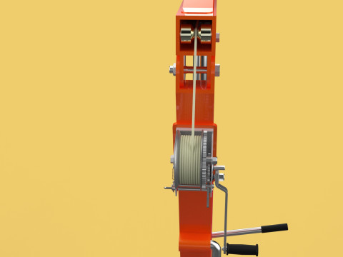 SWIVEL LIFTING HYDRAULIC CRANE MANUAL HAND CRANK WINCH HOOK JIB Modelo 3D