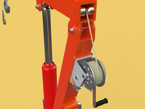 SWIVEL LIFTING HYDRAULIC CRANE MANUAL HAND CRANK WINCH HOOK JIB Modelo 3D