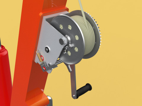 SWIVEL LIFTING HYDRAULIC CRANE MANUAL HAND CRANK WINCH HOOK JIB Modelo 3D