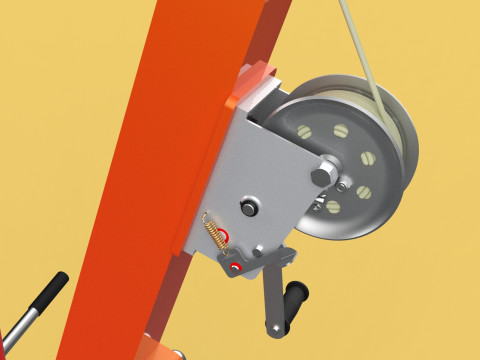 SWIVEL LIFTING HYDRAULIC CRANE MANUAL HAND CRANK WINCH HOOK JIB Modelo 3D