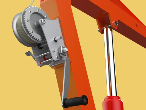 GUINDASTE HIDR&Aacute;ULICO DE ELEVA&Ccedil;&Atilde;O GIRAT&Oacute;RIA MANUAL MANUAL GUINCHO GANCHO JIB Modelo 3D