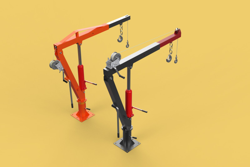 HAND CRANK WINCH SWIVEL LIFTING ENGINE CRANE HOIST JIB TRUCK CAR Model 3D .c4d .max .obj .3ds .fbx .stl .blend