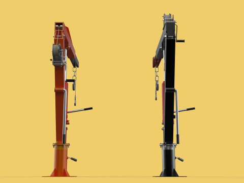HAND CRANK WINCH SWIVEL LIFTING ENGINE CRANE HOIST JIB TRUCK CAR 3D Model