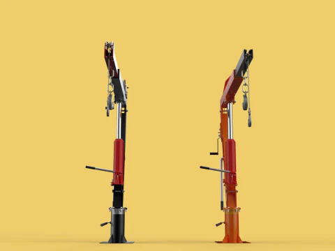 HAND CRANK WINCH SWIVEL LIFTING ENGINE CRANE HOIST JIB TRUCK CAR 3D Model