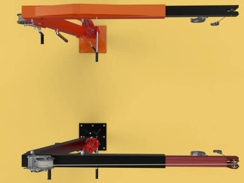 HAND CRANK WINCH SWIVEL LIFTING ENGINE CRANE HOIST JIB TRUCK CAR 3D Model