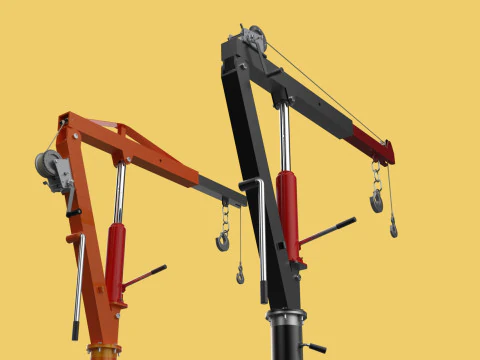 HAND CRANK WINCH SWIVEL LIFTING ENGINE CRANE HOIST JIB TRUCK CAR 3D Model