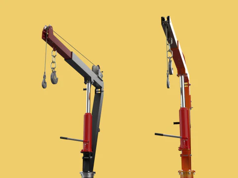 HAND CRANK WINCH SWIVEL LIFTING ENGINE CRANE HOIST JIB TRUCK CAR 3D Model
