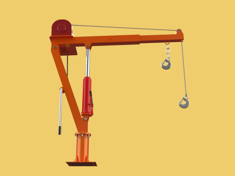 ELECTRIC REMOTE WINCH HOIST SWIVEL LIFTING CRANE HOOK JIB TRUCK 3D मॉडल