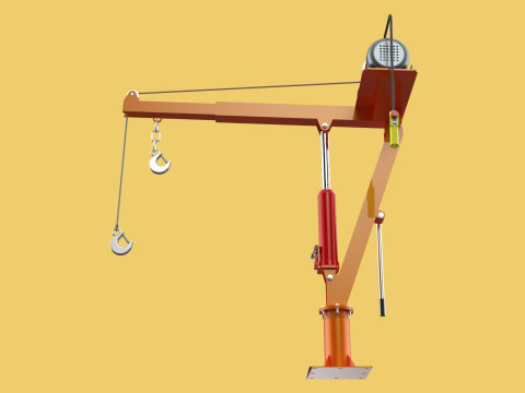 ELECTRIC REMOTE WINCH HOIST SWIVEL LIFTING CRANE HOOK JIB TRUCK 3D मॉडल