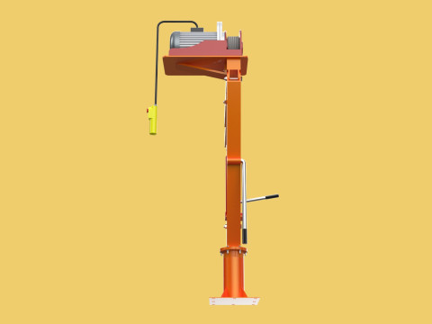 ELECTRIC REMOTE WINCH HOIST SWIVEL LIFTING CRANE HOOK JIB TRUCK 3D मॉडल
