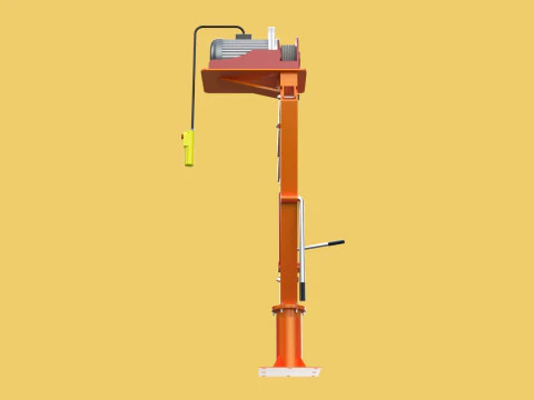 ELECTRIC REMOTE WINCH HOIST SWIVEL LIFTING CRANE HOOK JIB TRUCK 3D Model