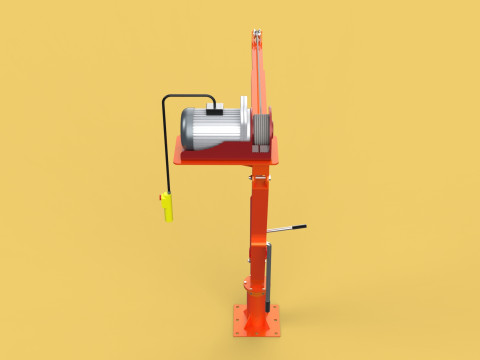 ELECTRIC REMOTE WINCH HOIST SWIVEL LIFTING CRANE HOOK JIB TRUCK 3D मॉडल
