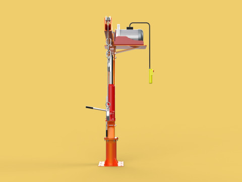 ELECTRIC REMOTE WINCH HOIST SWIVEL LIFTING CRANE HOOK JIB TRUCK 3D मॉडल