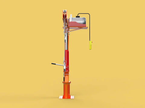 ELECTRIC REMOTE WINCH HOIST SWIVEL LIFTING CRANE HOOK JIB TRUCK 3D Model