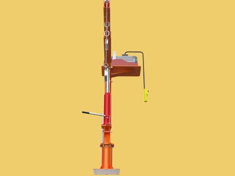 ELECTRIC REMOTE WINCH HOIST SWIVEL LIFTING CRANE HOOK JIB TRUCK 3D मॉडल