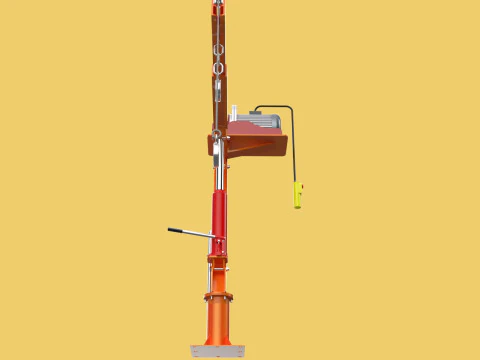ELECTRIC REMOTE WINCH HOIST SWIVEL LIFTING CRANE HOOK JIB TRUCK 3D Model