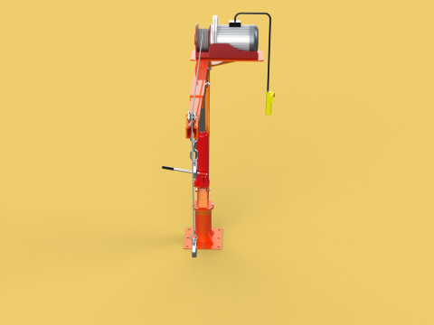 ELECTRIC REMOTE WINCH HOIST SWIVEL LIFTING CRANE HOOK JIB TRUCK 3D मॉडल
