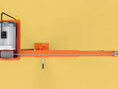 ELECTRIC REMOTE WINCH HOIST SWIVEL LIFTING CRANE HOOK JIB TRUCK 3D Model