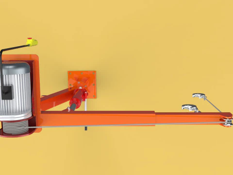 ELECTRIC REMOTE WINCH HOIST SWIVEL LIFTING CRANE HOOK JIB TRUCK 3D Model