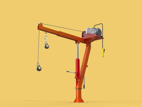 ELECTRIC REMOTE WINCH HOIST SWIVEL LIFTING CRANE HOOK JIB TRUCK 3D मॉडल