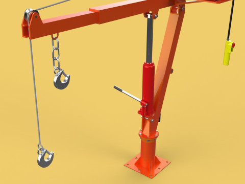 ELECTRIC REMOTE WINCH HOIST SWIVEL LIFTING CRANE HOOK JIB TRUCK 3D मॉडल