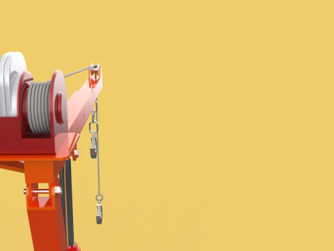 ELECTRIC REMOTE WINCH HOIST SWIVEL LIFTING CRANE HOOK JIB TRUCK 3D Model