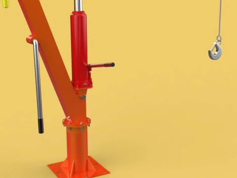 ELECTRIC REMOTE WINCH HOIST SWIVEL LIFTING CRANE HOOK JIB TRUCK 3D Model