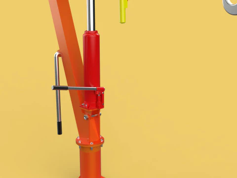 ELECTRIC REMOTE WINCH HOIST SWIVEL LIFTING CRANE HOOK JIB TRUCK 3D Model
