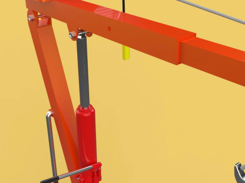 ELECTRIC REMOTE WINCH HOIST SWIVEL LIFTING CRANE HOOK JIB TRUCK 3D Model