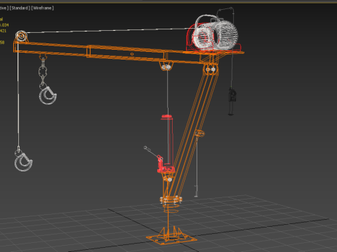 ELECTRIC REMOTE WINCH HOIST SWIVEL LIFTING CRANE HOOK JIB TRUCK 3D मॉडल