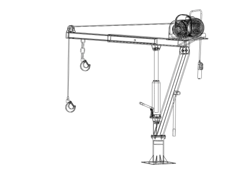 ELECTRIC REMOTE WINCH HOIST SWIVEL LIFTING CRANE HOOK JIB TRUCK 3D Model