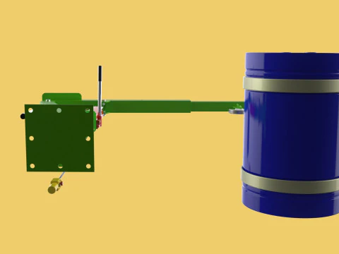 स्विवेल लिफ्टिंग क्रेन इलेक्ट्रिक विंच होइस्ट जिब स्टील ड्रम बैरल 3D मॉडल