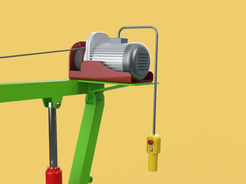 SWIVEL LIFTING CRANE ELECTRIC WINCH HOIST JIB STEEL DRUM BARREL 3D Model