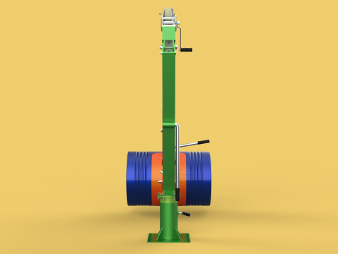 HAND WINCH CRANE HOIST DRUM BARREL LIFTER LIFTING CLAMP GRAB JIB 3D Модель