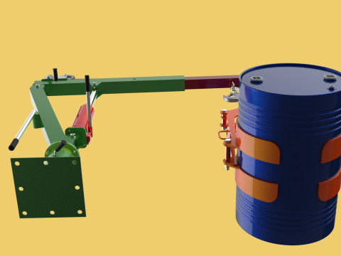HAND WINCH CRANE HOIST DRUM BARREL LIFTER LIFTING CLAMP GRAB JIB 3D Модель