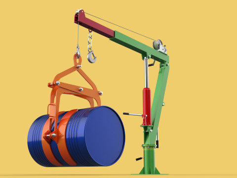 HAND WINCH CRANE HOIST DRUM BARREL LIFTER LIFTING CLAMP GRAB JIB 3D Модель
