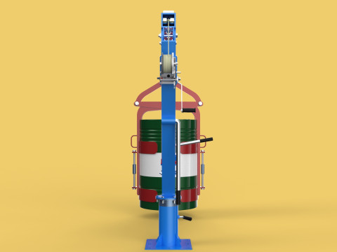 WINCH CRANE HOIST DRUM BARREL VERTICAL LIFTING CLAMP GRAB JIB Modelo 3D