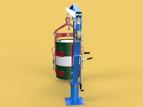 WINCH CRANE HOIST DRUM BARREL VERTICAL LIFTING CLAMP GRAB JIB Modelo 3D