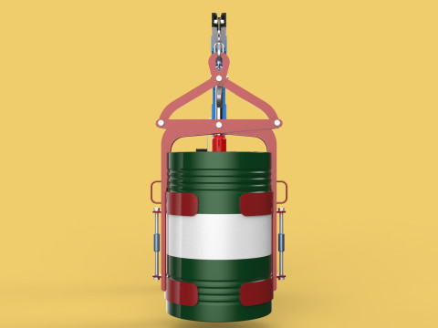 WINCH CRANE HOIST DRUM BARREL VERTICAL LIFTING CLAMP GRAB JIB Modelo 3D