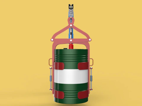 WINCH CRANE HOIST DRUM BARREL VERTICAL LIFTING CLAMP GRAB JIB 3D Model