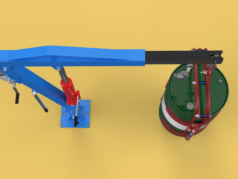 WINCH CRANE HOIST DRUM BARREL VERTICAL LIFTING CLAMP GRAB JIB Modelo 3D