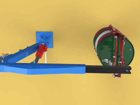 WINCH CRANE HOIST DRUM BARREL VERTICAL LIFTING CLAMP GRAB JIB Modelo 3D