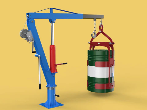 WINCH CRANE HOIST DRUM BARREL VERTICAL LIFTING CLAMP GRAB JIB 3D Model